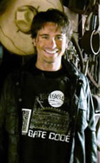 Jason Ritter sports a Rubel Castle t-shirt. January 26, 2011 while filming "The Event" with NBC